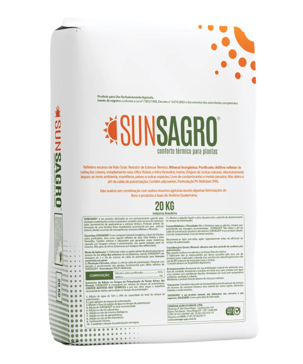 SunSagro (Sólido), Proteção Solar para Plantas, embalagem SagroUP